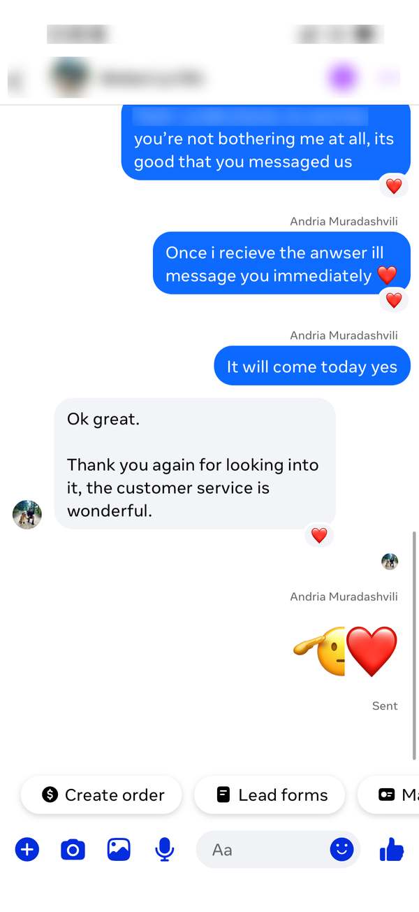 Customer testimonial screenshot