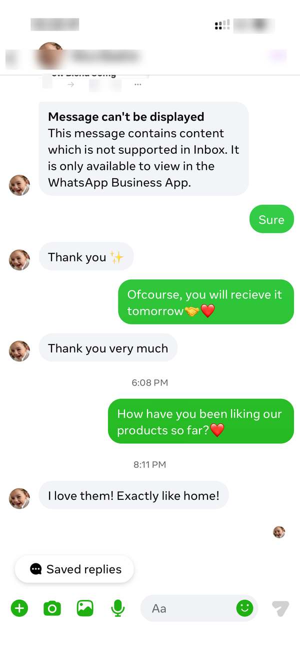 Customer testimonial screenshot