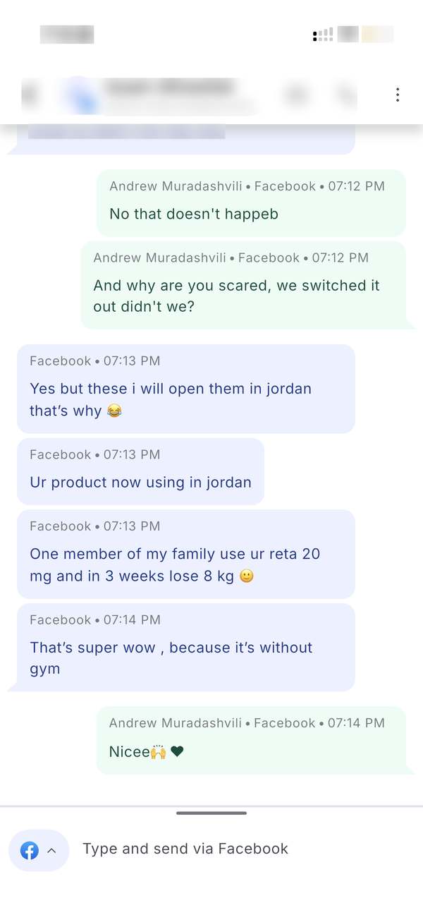 Customer testimonial screenshot