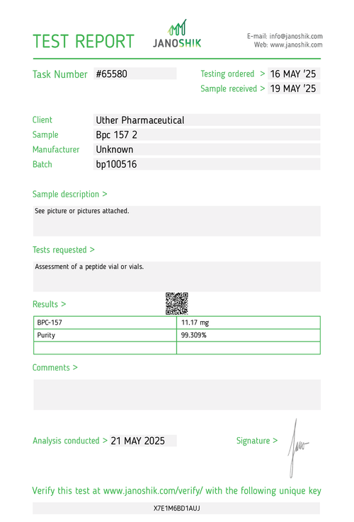 BPC-157 10mg Janoshik COA