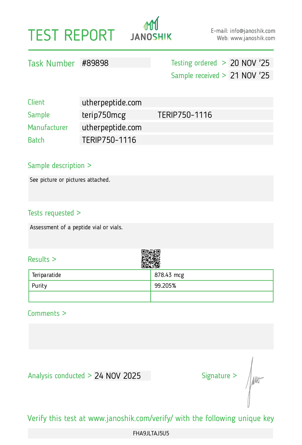 Teriparatide 750mcg