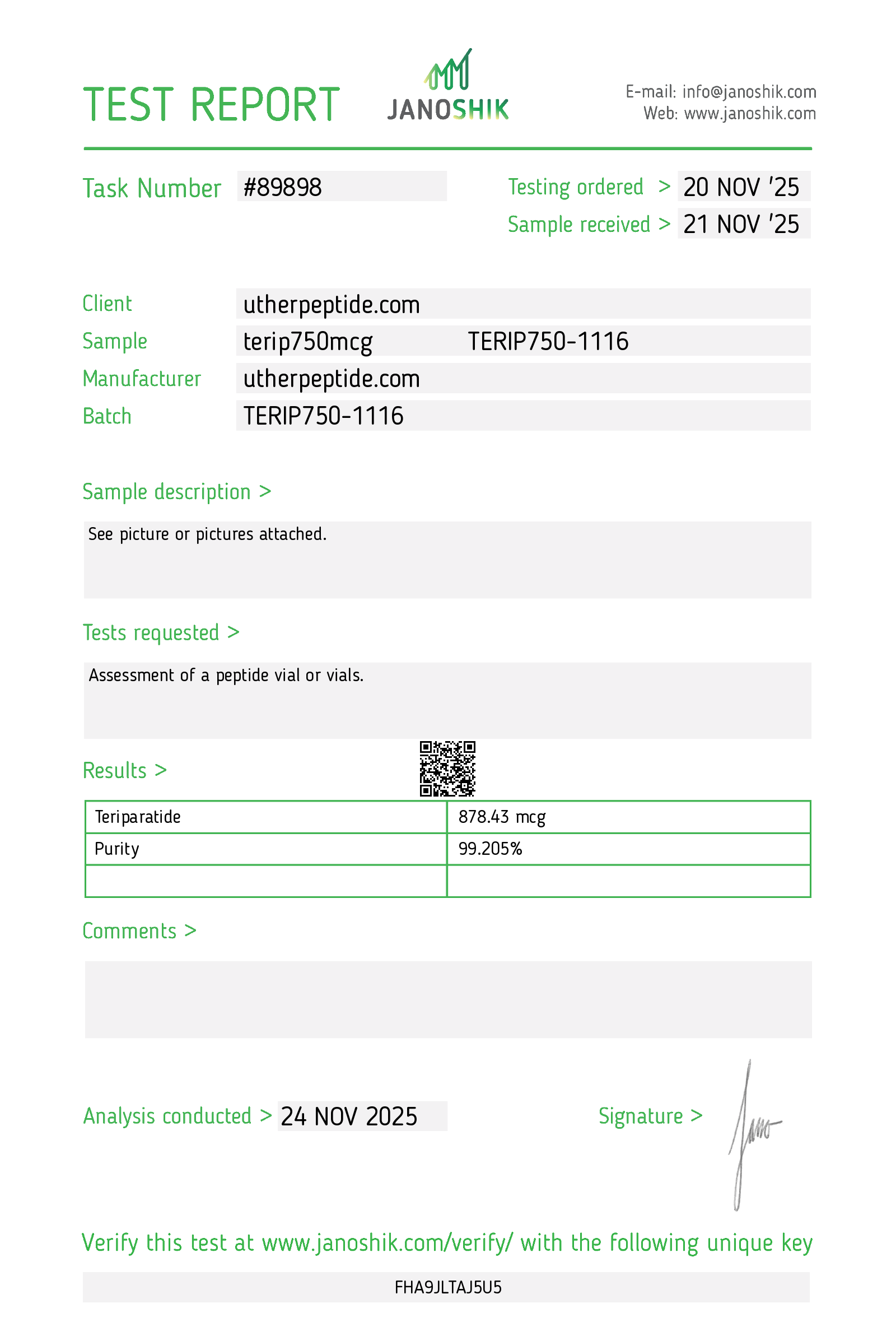Teriparatide 750mcg